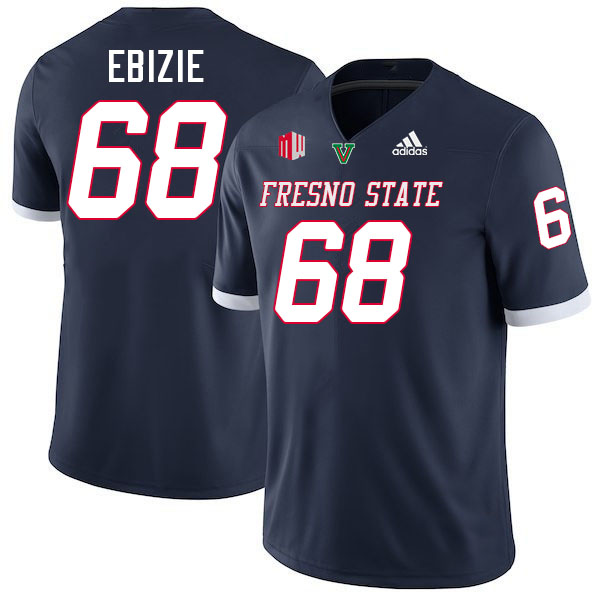 Fresno State Bulldogs #68 Ekene Ebizie College Football Jerseys Stitched-Navy